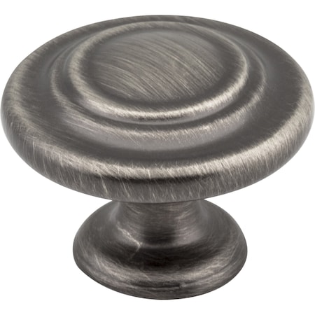 Elements 1-5/16" Diameter Brushed Pewter Round Arcadia Cabinet Knob 107BNBDL